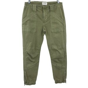 Frame Denim Olive Green Ankle Cargo Pants